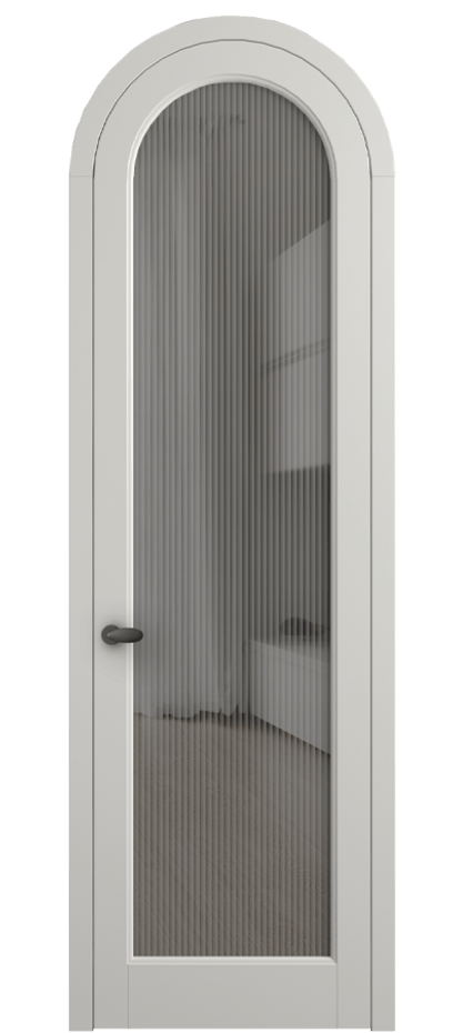 Межкомнатная дверь Палаццо 6814 Матовый серый Рифлёное серое стекло "Moru", триплекс Цена 133159 ₽ | Volhovec