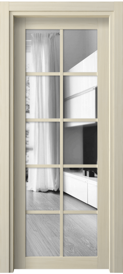 Межкомнатная дверь Neo 2106 Молочный ясень Двустороннее зеркало, триплекс Цена 28399 ₽ | Volhovec