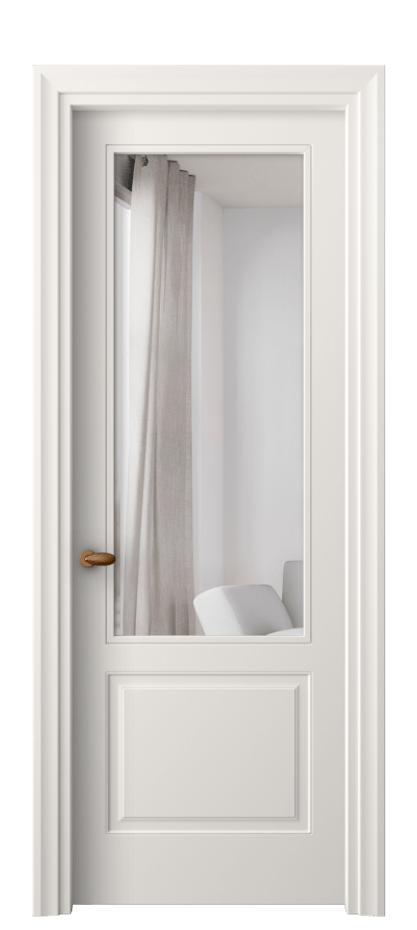 Межкомнатная дверь Эссе 8552 Матовый пудровый белый Двустороннее зеркало, триплекс Цена 72299 ₽ | Volhovec