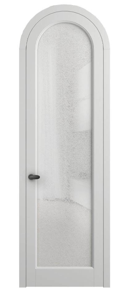 Межкомнатная дверь Палаццо 6814 Матовый белоснежный Фактурное стекло "Лёд", триплекс Цена 131159 ₽ | Volhovec