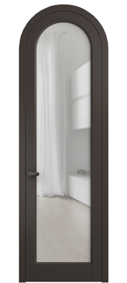 Межкомнатная дверь Palazzo 6814 Матовый антрацит Рифлёное стекло "Дюна", триплекс Цена 131159 ₽ | Volhovec