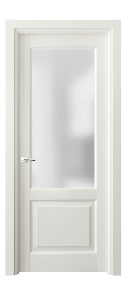 Межкомнатная дверь Лигнум 0740 Матовый жемчужный Сатинированное стекло Цена 95799 ₽ | Volhovec