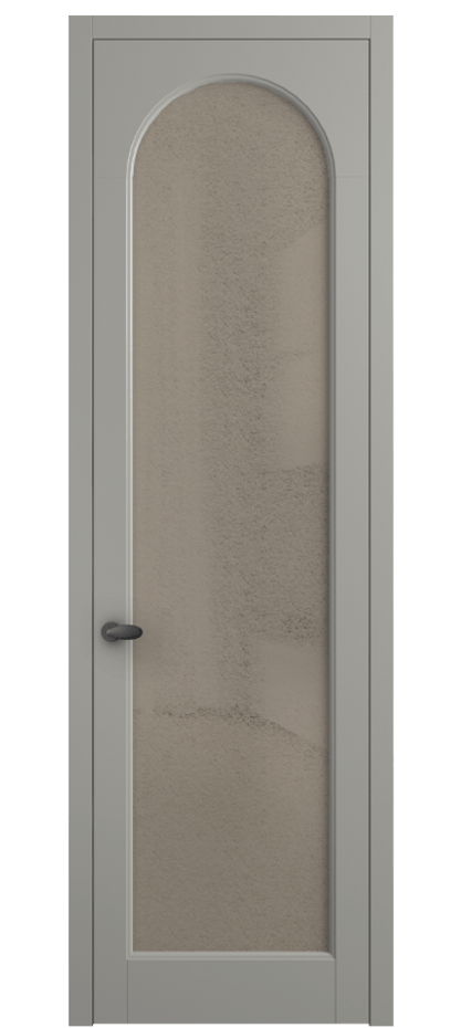 Межкомнатная дверь Палаццо 6804 Матовый нейтральный серый Фактурное бронзовое стекло "Лёд", триплекс Цена 103029 ₽ | Volhovec