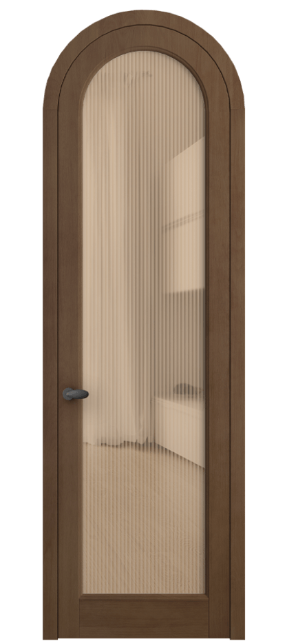 Межкомнатная дверь Палаццо 6814 Бук тёмный матовый Рифлёное оранжевое стекло "Moru", триплекс Цена 179739 ₽ | Volhovec