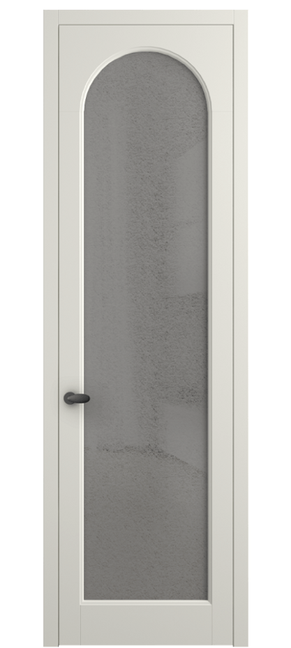 Межкомнатная дверь Палаццо 6804 Матовый жемчужный Фактурное серое стекло "Лёд", триплекс Цена 103029 ₽ | Volhovec