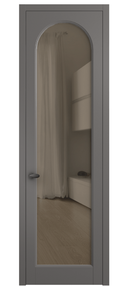 Межкомнатная дверь Палаццо 6804 Матовый классический серый Прозрачное бронзовое стекло, триплекс Цена 97029 ₽ | Volhovec