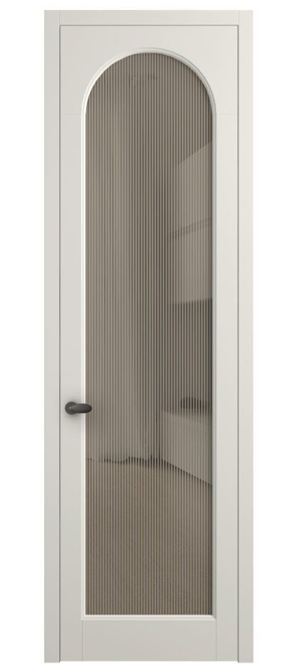 Межкомнатная дверь Палаццо 6804 Матовый жемчужный Рифлёное бронзовое стекло "Дюна", триплекс Цена 103029 ₽ | Volhovec