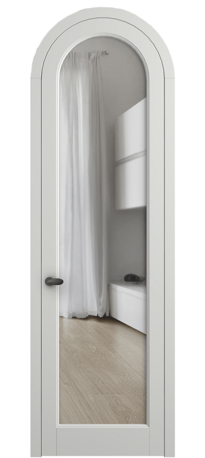 Межкомнатная дверь Палаццо 6814 Матовый светло-серый Прозрачное стекло Цена 125159 ₽ | Volhovec