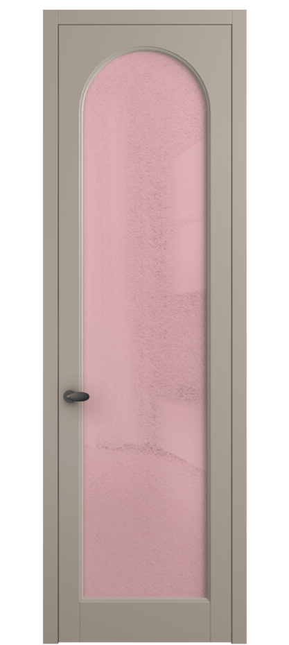 Межкомнатная дверь Палаццо 6804 Матовый бисквитный Фактурное розовое стекло "Лёд", триплекс Цена 103029 ₽ | Volhovec