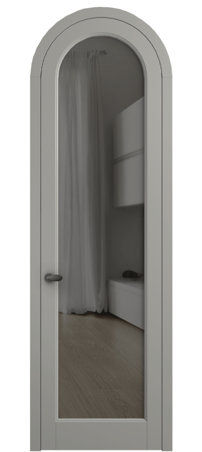 Межкомнатная дверь Палаццо 6814 Матовый нейтральный серый Прозрачное серое стекло, триплекс Цена 128259 ₽ | Volhovec