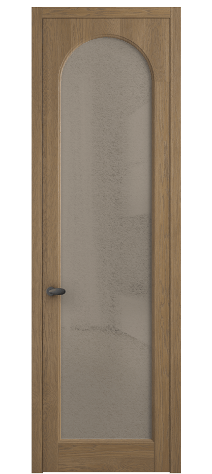 Межкомнатная дверь Палаццо 6804 Дуб мускатный матовый Фактурное бронзовое стекло "Лёд", триплекс Цена 158529 ₽ | Volhovec