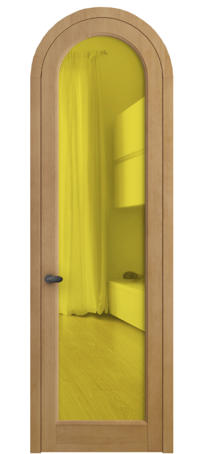 Межкомнатная дверь Palazzo 6814 Бук натуральный матовый Прозрачное жёлтое стекло, триплекс Цена 171739 ₽ | Volhovec