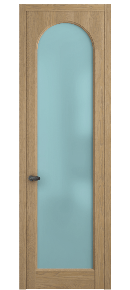 Межкомнатная дверь Palazzo 6804 Дуб соломенный матовый Сатинированное голубое стекло, триплекс Цена 148229 ₽ | Volhovec