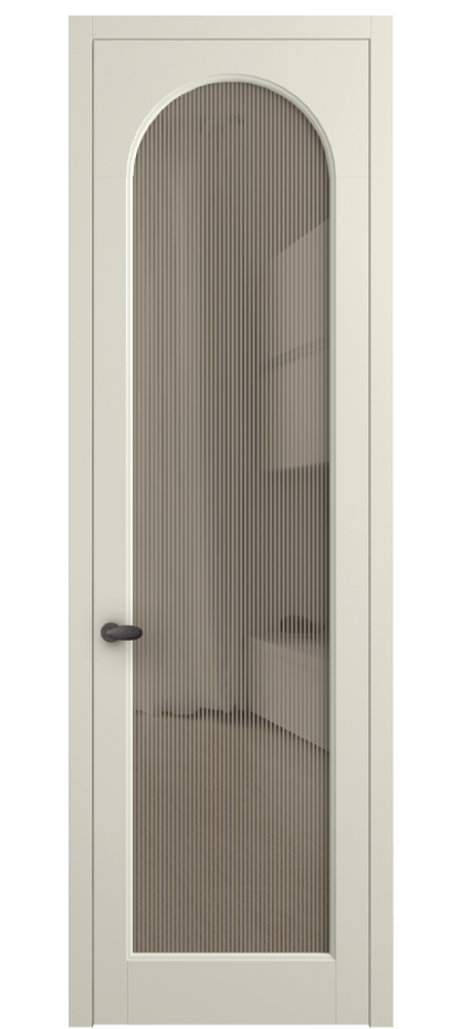 Межкомнатная дверь Палаццо 6804 Матовый молочно-белый Рифлёное бронзовое стекло "Дюна", триплекс Цена 103029 ₽ | Volhovec