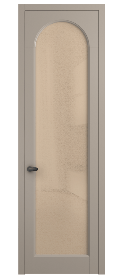 Межкомнатная дверь Палаццо 6804 Матовый бисквитный Фактурное оранжевое стекло "Лёд", триплекс Цена 103029 ₽ | Volhovec