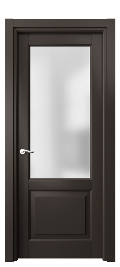 Межкомнатная дверь Лигнум 0740 Матовый антрацит Сатинированное стекло Цена 97399 ₽ | Volhovec