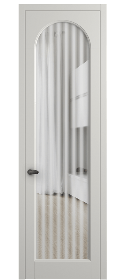 Межкомнатная дверь Палаццо 6804 Матовый серый Рифлёное стекло "Дюна", триплекс Цена 103029 ₽ | Volhovec