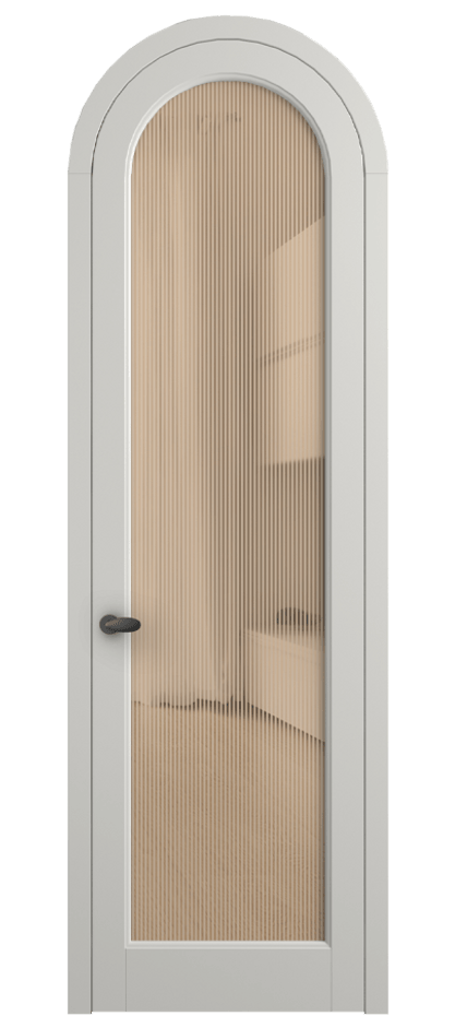 Межкомнатная дверь Палаццо 6814 Матовый серый Рифлёное оранжевое стекло "Дюна", триплекс Цена 131159 ₽ | Volhovec