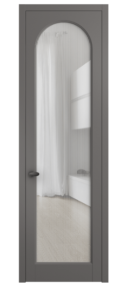 Межкомнатная дверь Палаццо 6804 Матовый классический серый Рифлёное стекло "Дюна", триплекс Цена 103029 ₽ | Volhovec