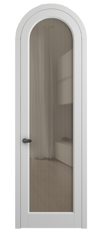 Межкомнатная дверь Palazzo 6814 Матовый белоснежный Рифлёное бронзовое стекло "Moru", триплекс Цена 193880 сом | Volhovec