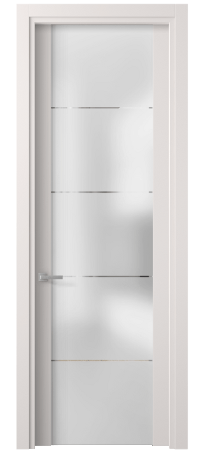 Межкомнатная дверь Планум 4114 ПЭТ кремово-серый Сатинированное стекло с гравировкой «КВАДРО», триплекс Цена 32539 ₽ | Volhovec