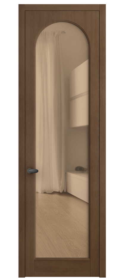 Межкомнатная дверь Palazzo 6804 Бук тёмный матовый Прозрачное оранжевое стекло, триплекс Цена 121279 ₽ | Volhovec