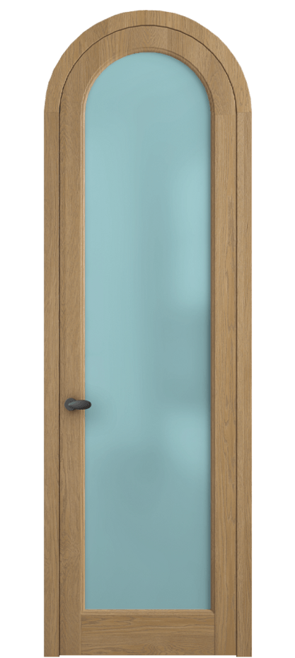 Межкомнатная дверь Palazzo 6814 Дуб пшеничный матовый Сатинированное голубое стекло, триплекс Цена 206349 ₽ | Volhovec