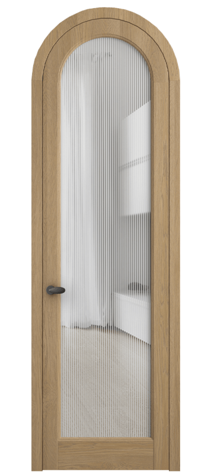 Межкомнатная дверь Палаццо 6814 Дуб соломенный матовый Рифлёное стекло "Дюна", триплекс Цена 212349 ₽ | Volhovec