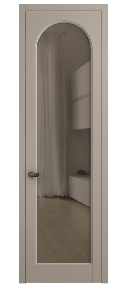 Межкомнатная дверь Палаццо 6804 Матовый бисквитный Прозрачное бронзовое стекло, триплекс Цена 97029 ₽ | Volhovec