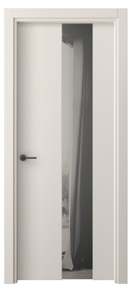 Межкомнатная дверь Фридом 4226 ПЭТ тёплый-белый Двустороннее серое зеркало, триплекс Цена 34699 ₽ | Volhovec