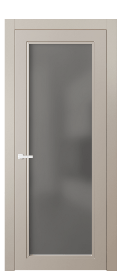 Межкомнатная дверь Neo Classic 8000 Матовый светло-бежевый Сатинированное серое стекло, триплекс Цена 59759 ₽ | Volhovec