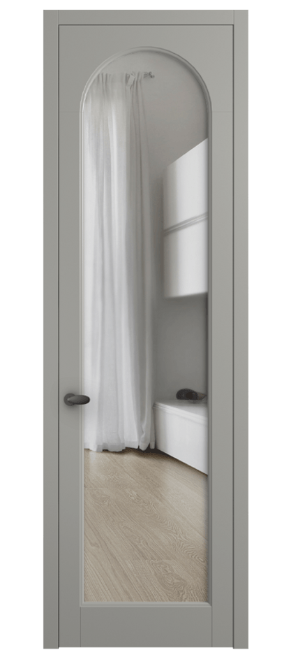 Межкомнатная дверь Палаццо 6804 Матовый нейтральный серый Прозрачное стекло Цена 97029 ₽ | Volhovec