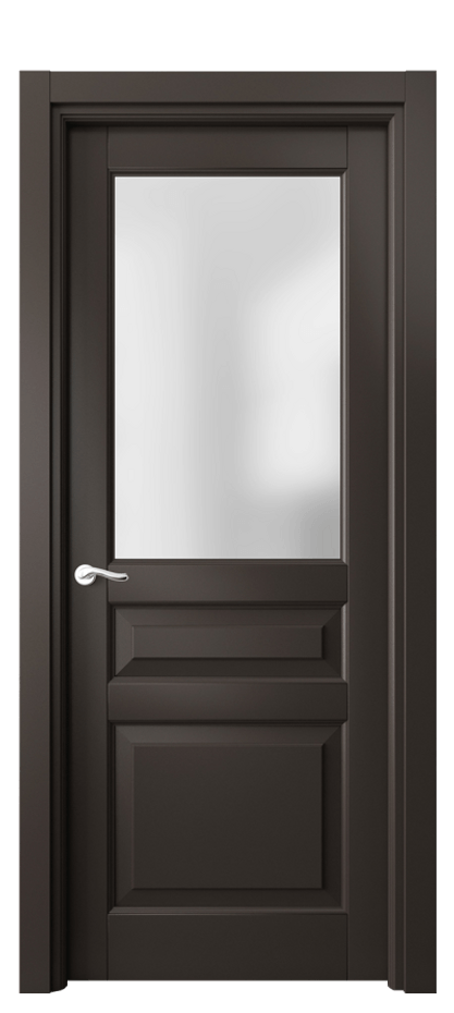 Межкомнатная дверь Лигнум 0710 Матовый антрацит Сатинированное стекло Цена 99099 ₽ | Volhovec