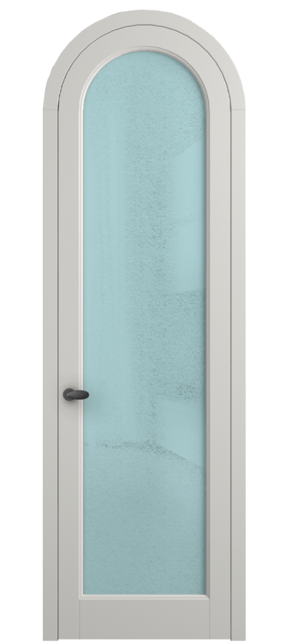 Межкомнатная дверь Палаццо 6814 Матовый серый Фактурное голубое стекло "Лёд", триплекс Цена 131159 ₽ | Volhovec