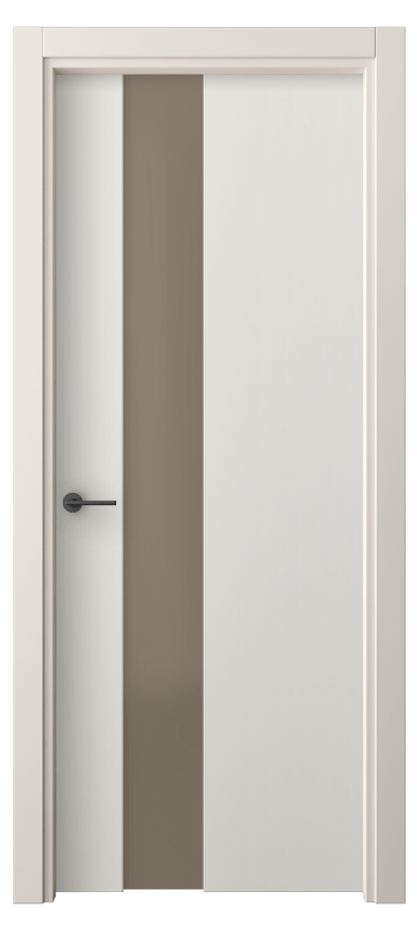 Межкомнатная дверь Фридом 4224 ПЭТ белоснежный Сатинированное бронзовое стекло, триплекс Цена 31749 ₽ | Volhovec