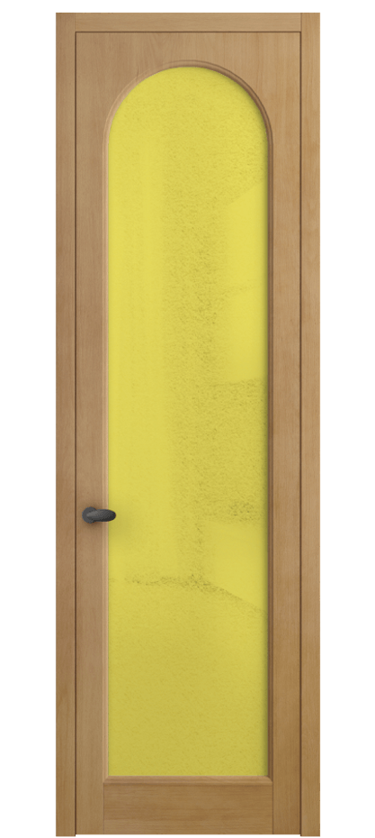 Межкомнатная дверь Палаццо 6804 Бук натуральный матовый Фактурное жёлтое стекло "Лёд", триплекс Цена 127279 ₽ | Volhovec