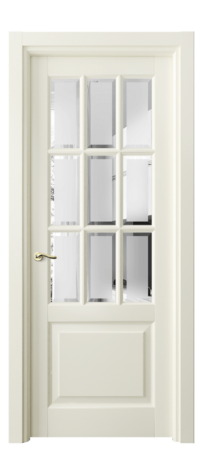 Межкомнатная дверь Лигнум 0748 Матовый молочно-белый Сатинированное стекло с фацетом Цена 120299 ₽ | Volhovec