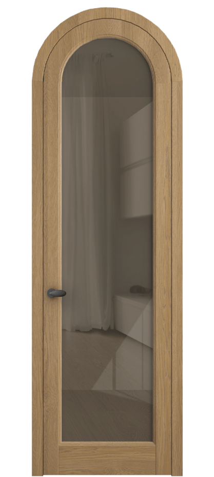 Межкомнатная дверь Палаццо 6814 Дуб пшеничный матовый Рефлективное бронзовое стекло "Стопсол", калёное Цена 214349 ₽ | Volhovec