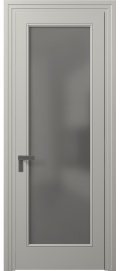 Межкомнатная дверь Rocca 8300 Матовый тёплый серый Сатинированное серое стекло, триплекс, 8 мм Цена 62319 ₽ | Volhovec