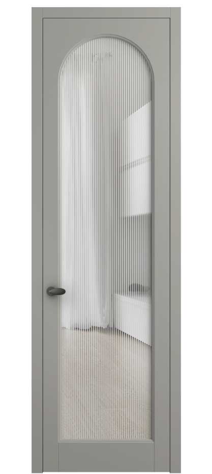 Межкомнатная дверь Палаццо 6804 Матовый нейтральный серый Рифлёное стекло "Дюна", триплекс Цена 103029 ₽ | Volhovec