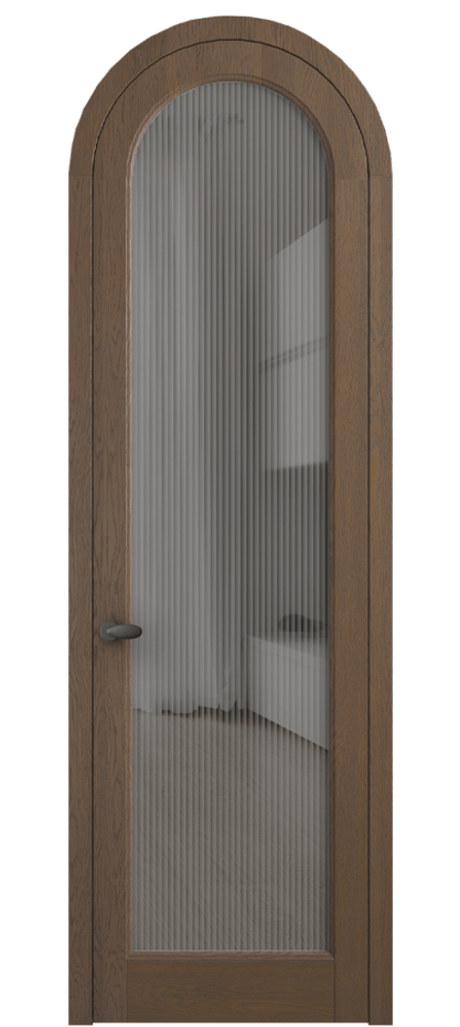 Межкомнатная дверь Палаццо 6814 Дуб туманный матовый Рифлёное серое стекло "Мору", триплекс Цена 214349 ₽ | Volhovec