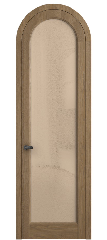 Межкомнатная дверь Палаццо 6814 Дуб мускатный матовый Фактурное оранжевое стекло "Лёд", триплекс Цена 216649 ₽ | Volhovec