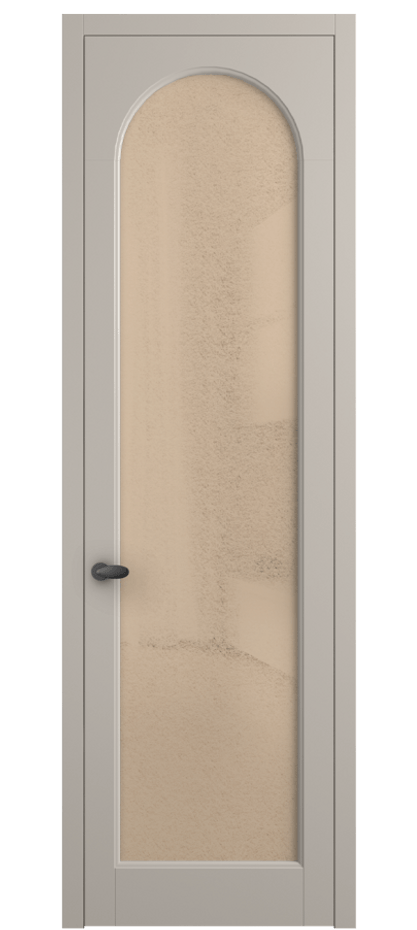 Межкомнатная дверь Палаццо 6804 Матовый светло-бежевый Фактурное оранжевое стекло "Лёд", триплекс Цена 103029 ₽ | Volhovec