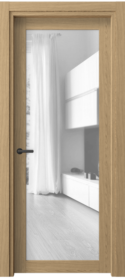 Межкомнатная дверь Нео 2102 Жемчужный дуб Прозрачное стекло, триплекс Цена 34199 ₽ | Volhovec