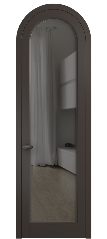 Межкомнатная дверь Палаццо 6814 Матовый антрацит Прозрачное серое стекло, триплекс Цена 125159 ₽ | Volhovec