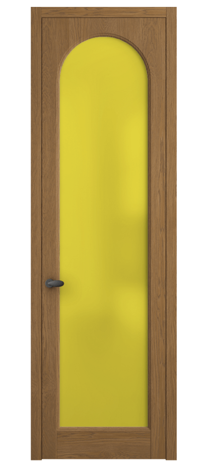 Межкомнатная дверь Palazzo 6804 Дуб пряный матовый Сатинированное жёлтое стекло, триплекс Цена 148229 ₽ | Volhovec
