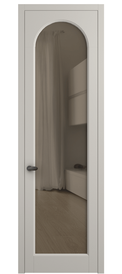 Межкомнатная дверь Палаццо 6804 Матовый облачно-серый Прозрачное бронзовое стекло, триплекс Цена 97029 ₽ | Volhovec