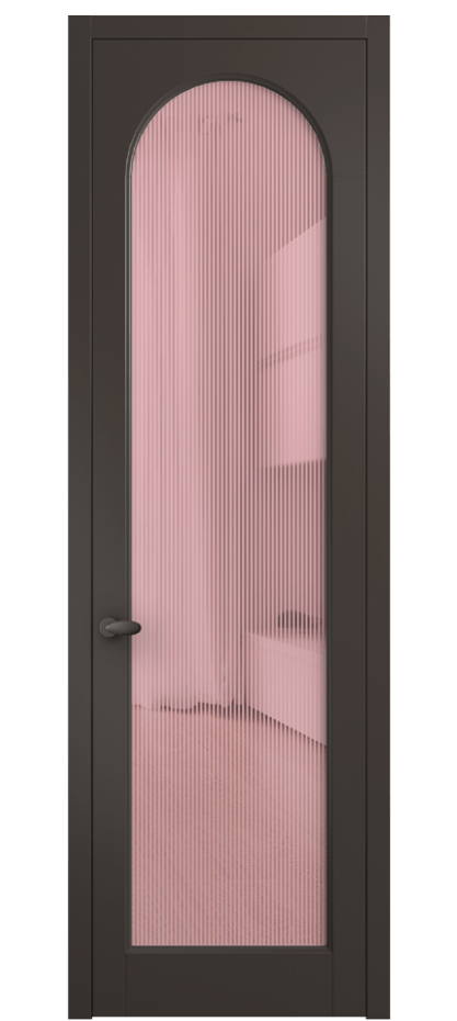 Межкомнатная дверь Палаццо 6804 Матовый антрацит Рифлёное розовое стекло "Дюна", триплекс Цена 103029 ₽ | Volhovec