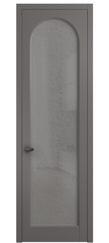 Межкомнатная дверь Палаццо 6804 Матовый классический серый Фактурное серое стекло "Лёд", триплекс Цена 103029 ₽ | Volhovec