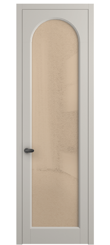 Межкомнатная дверь Палаццо 6804 Матовый облачно-серый Фактурное оранжевое стекло "Лёд", триплекс Цена 103029 ₽ | Volhovec